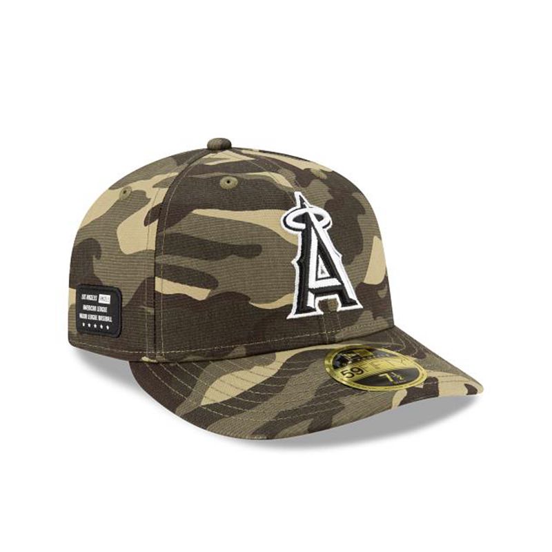 MLB Los Angeles Angels Armed Forces Weekend Low Profile 59Fifty Fitted (JNV9976) - Green New Era Caps